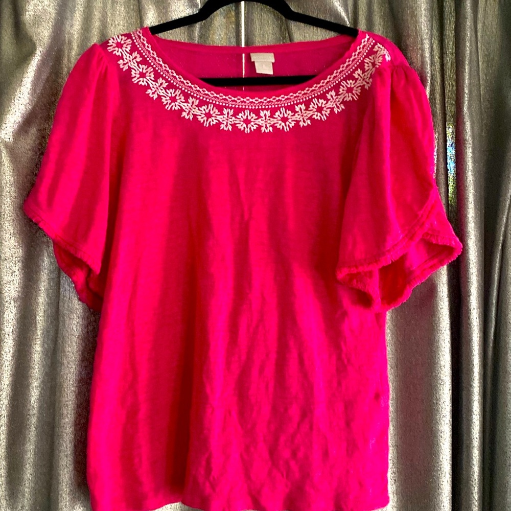 Chico’s pink fun short sleeve top